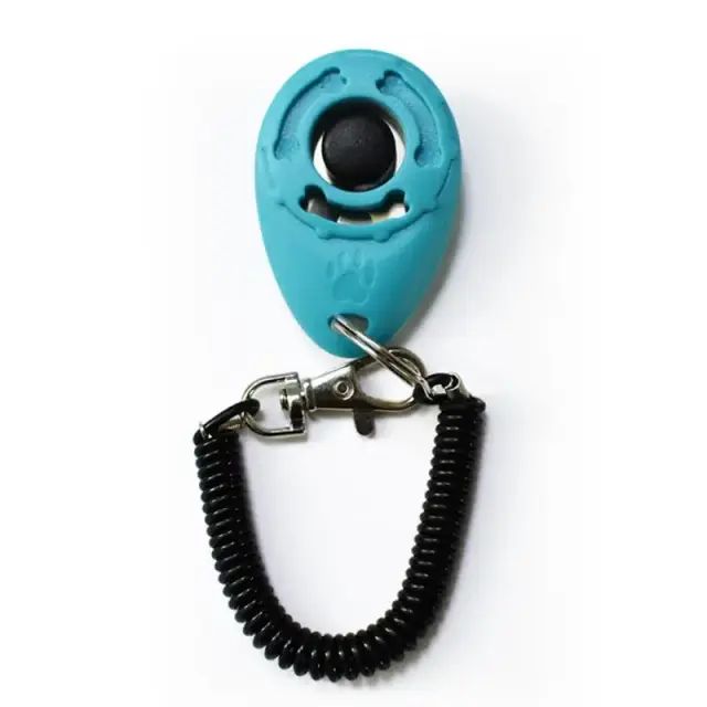 Clicker Portátil para Pets com Pulseira Ajustável - Treinador de Cachorros e Gatos com Som e Chaveiro Suprimento