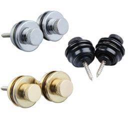 Zinc Alloy Electric Guitar Straplock, Bass Safety Straplocks, cabeça chata, substituição antiderrapante, Acessórios para instrumentos musicais, 2pcs - Image 1