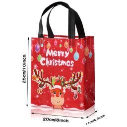 Sacos de presente de Natal com alças, sacolas pequenas sacolas de compras reutilizáveis, Papai Noel Meias Treat Bag, 2025 - Image 6