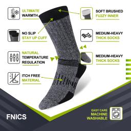 3 pares de meias masculinas e femininas de lã merino, meias térmicas e quentes espessadas para trabalho de inverno, caminhadas ao ar livre, corrida, esportes grandes - Image 2