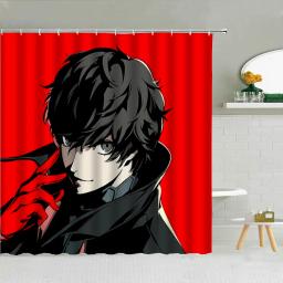 P-Persona 5-Cortinas de chuveiro para banheiro, cortina de chuveiro, banheiros e acessórios, divisória dobrável, banho coisas - Image 2