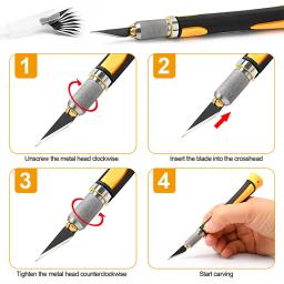 Precision Craft Bisturi Set, Inclui 10 Lâminas à Prova de Ferrugem, Arte DIY, Escultura Gravura e Hobby Uso - Image 4
