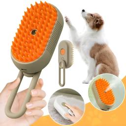 Elétrica Anti-Salpicos Cabelo Remoção Pente, 3 em 1 escova de limpeza, spray fumegante, Massagem, Pet Grooming, Cão, Gato - Image 2