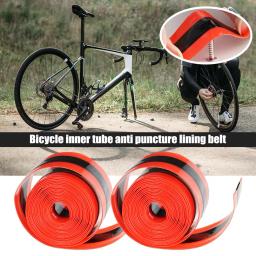 2 pçs mtb bicicleta tubo interno anti punctura forro cinto cor vermelha protetor de pneu de bicicleta à prova 700c estrada cinto tubo protetor torneira - Image 1