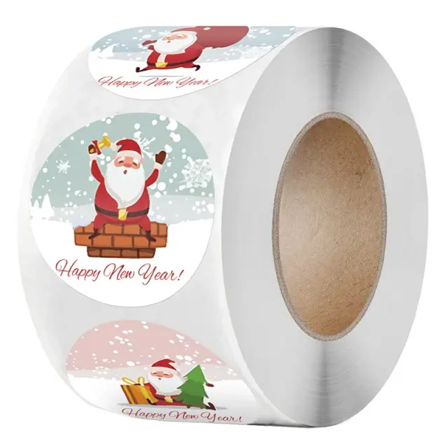 Etiquetas Adesivas de Natal para Presentes DIY - Pacote com 500 Peças para Decoração e Papelaria