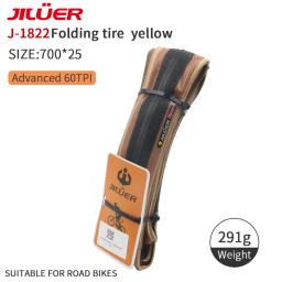 JILUER Pneu de bicicleta de estrada 700X28C/700X25C 60TPI Preto e cor da pele Pneu de bicicleta para bicicleta de cascalho/pneu de bicicleta dobrável - Image 2