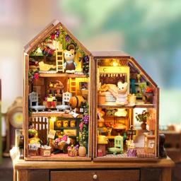 Casas de bonecas para meninas, Kits de construção em miniatura com móveis, Brinquedos Dollhouse, DIY, Mini Rabbit Town Casa, Presentes de aniversário - Image 6