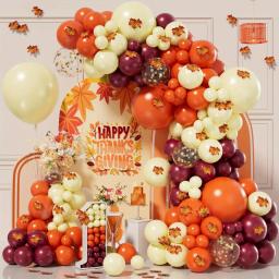 Festas temáticas de outono decoradas com balões, Maple Leaf Decorações para danças, Coquetéis e Ação de Graças, 193pcs - Image 1