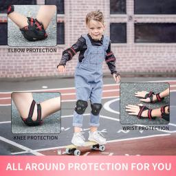 Conjunto de engrenagens protetoras para crianças, joelho, protetor de pulso, cotovelo, bicicleta, skate, patinação no gelo, protetor de rolo, crianças, 7pcs - Image 3