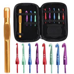 IMZAY Cabeça Ajustável Crochet Ganchos Set Agulhas De Tricô Kit de Ferramentas Aço Handle Com 8 Pcs Agulhas Substituíveis Cabeças - Image 1