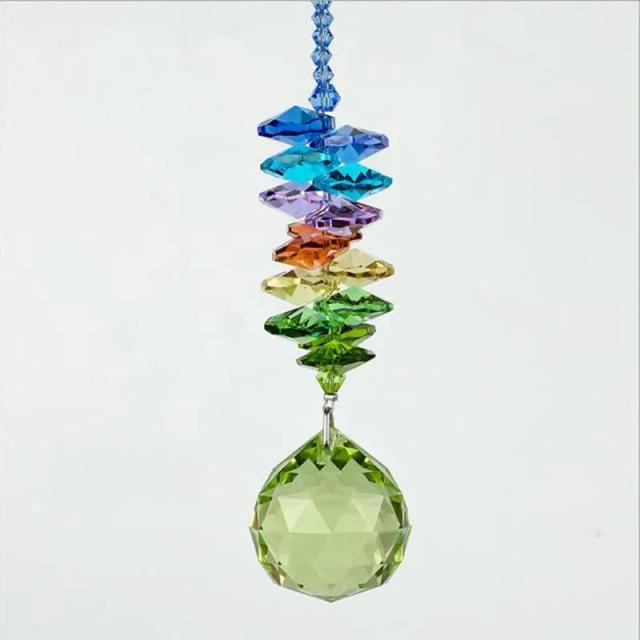 Prisma de Cristal Suncatcher 30mm Bola Facetada Lustre Arco-Íris Janela Pendurado Ornamento