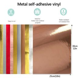 Vinil adesivo permanente de metal brilhante escovado, 6 folhas, 12 "x 10", pacote de vinil para artesanato, decoração, scrapbooking para corte - Image 5