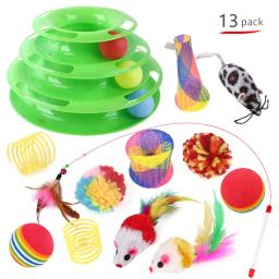 Conjunto de combinação de brinquedos de gato Vara engraçada Mouse de sisal Bola de sino Suprimentos de túnel Brinquedos de gatinho Acessórios de variedade - Image 4