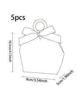 Doces e Caixas de Presente com Fitas e Anel De Madeira, Elegante, Perfeito para Casamentos, Aniversários, Feriados, 5PCs - Image 6