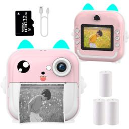 Câmera de impressão instantânea para crianças, foto digital, mini impressora térmica, fotografia de vídeo, câmera de brinquedo para meninos e meninas - Image 1