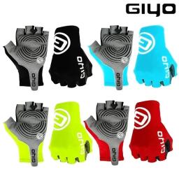 Mitten de bicicleta antiderrapante Giyo metade do dedo, tecido de Lycra, luvas de ciclismo sem dedos dos homens, MTB Road Bike luvas curtas, verão - Image 1