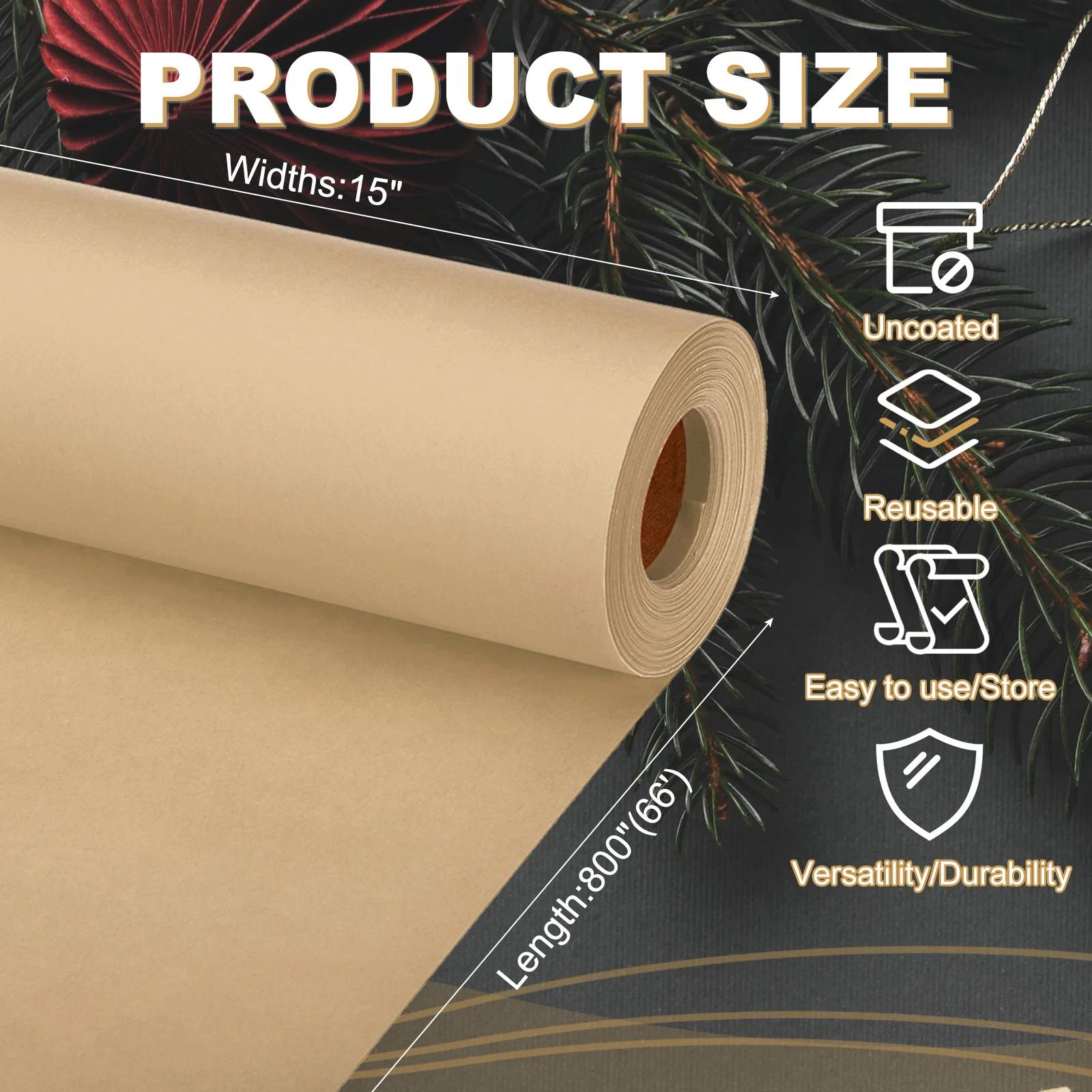 Papel de embalagem Kraft para Artes, Rolo de papel artesanal, Papel de embrulho, 80 GSM, 38cm x 20 m, 25 m, 30m - Image 1