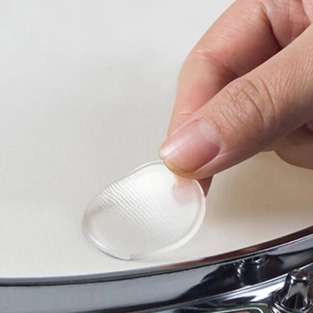 Gel Pads Amortecedores Transparentes para Tambor - Acessórios de Percussão Silenciosos com 6 Peças por Conjunto