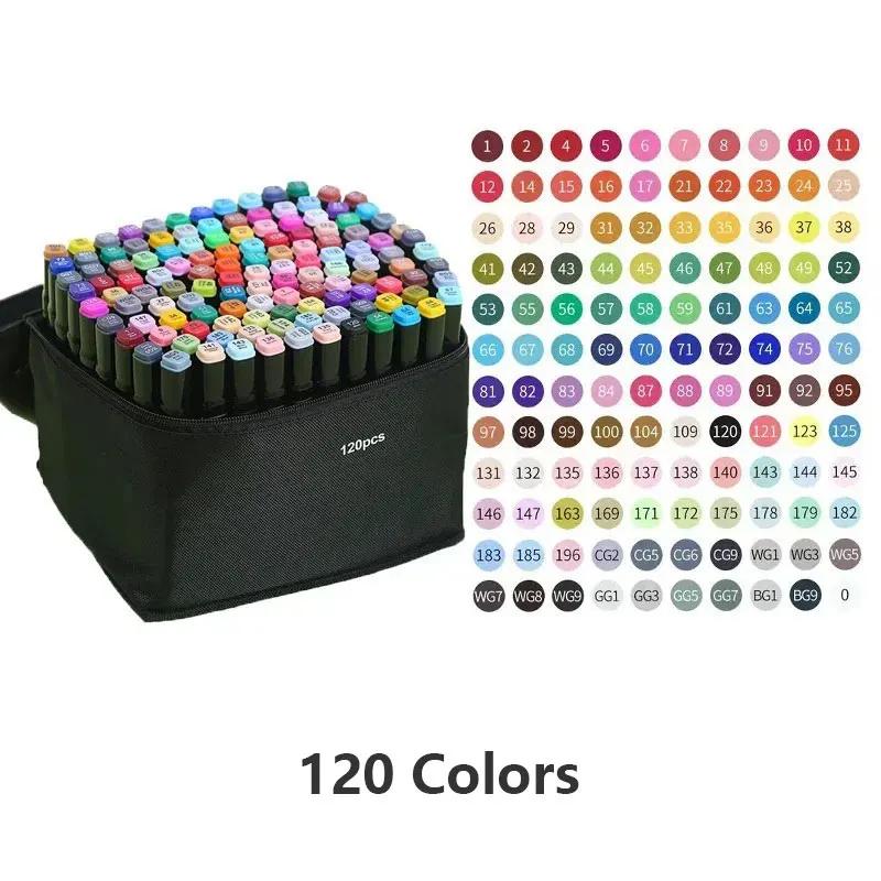 24-168 conjunto de canetas marcadoras coloridas mangá escova caneta desenho esboço kawaii arte material escolar papelaria pintura letras marcadores