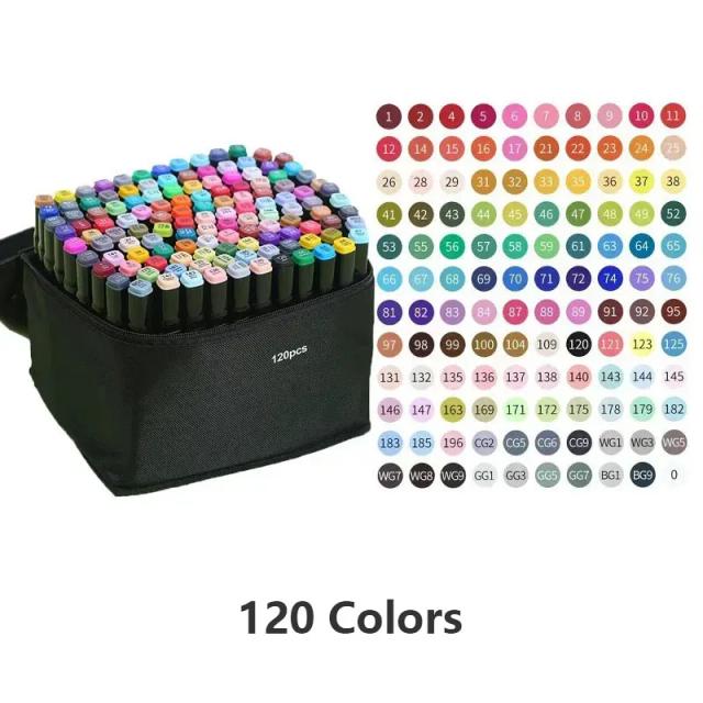24-168 conjunto de canetas marcadoras coloridas mangá escova caneta desenho esboço kawaii arte material escolar papelaria pintura letras marcadores
