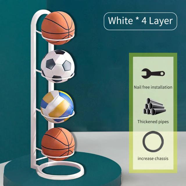 Armazenamento Criativo para Crianças: Rack Indoor de Basquete e Suporte para Bolas de Futebol e Vôlei em Casa