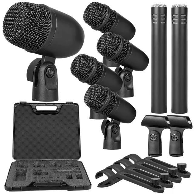 Kit Profissional GM7 de Microfones para Gravação de Bateria e Performance de Palco com 7 Peças
