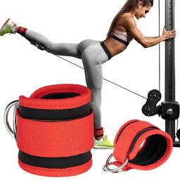 Correias acolchoadas do tornozelo do neopreno ajustável, punhos dobro do anel-D, cinta do treinamento do pé do peso, abdutores de segurança do esporte, correias do Gym - Image 5