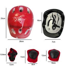 Conjunto Protetor de Joelheiras e Cotovelo para Crianças, Protetor de Capacete, Patinação, Esqui, Ciclismo Juvenil, Esportes, 7 peças - Image 2