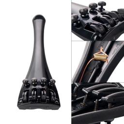 Akusticus Estilo Carbon Fiber Violoncelo Tailpiece, 4/4 Professional Ajustador Cordas, BrassTailgut, Deluxe - Image 3