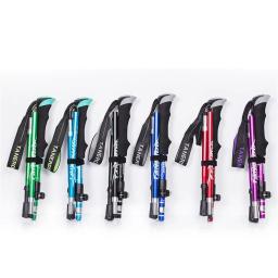 Bastões dobráveis com alça EVA, Bastões de caminhada, Trekking Poles, Acessórios para caminhadas, Alpenstock, 4 seções, 1pc - Image 6