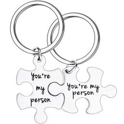 Colares de aço inoxidável para homens e mulheres, ornamentos para puzzles, presentes do dia dos namorados, colares com letras para pescoço 2 peças - Image 4