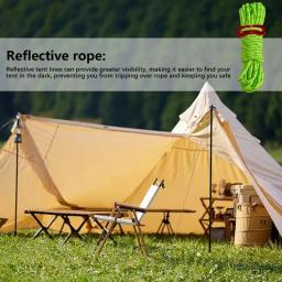 Corda Tenda Guyline Multifunções, Corredores Reflexivos, Guy Lines, Cabo Paracord, Esportes ao ar livre, Camping, Caminhadas Acessórios, 4m, 4mm - Image 3