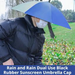 Guarda-chuva portátil ao ar livre chapéu boné dobrável feminino masculino guarda-chuva pesca caminhadas golfe praia headwear guarda-chuva handsfree - Image 2