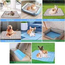 Esteira de seda gelada para pet, Esteira fresca para cachorro, Suprimentos para gatos, Pequeno e grande, Respirável, Verão - Image 3