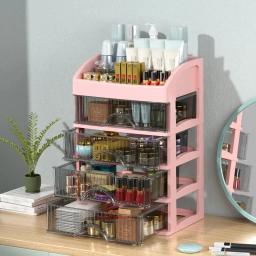 Caixa de armazenamento de cosméticos de mesa multi camada cosméticos armário de armazenamento de jóias tipo gaveta grande capacidade casos de exibição de cosméticos - Image 2