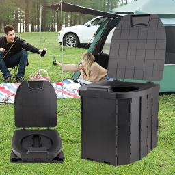 Banheiro de acampamento portátil dobrável com bolsa de armazenamento para adultos, banheiro ao ar livre com tampa, praia, caminhadas, longas viagens, pesca, carro - Image 1