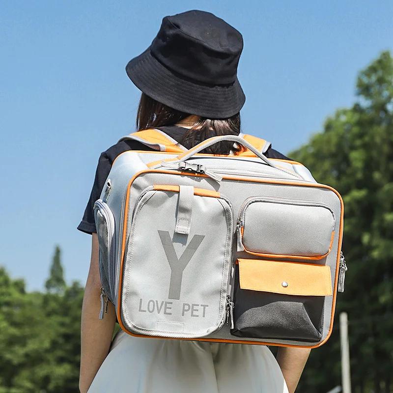 HOOPET-Windproof sacos para cães e gatos, mochila de viagem ao ar livre, saco de transporte, Pet Backpack, Pet Shop - Image 3