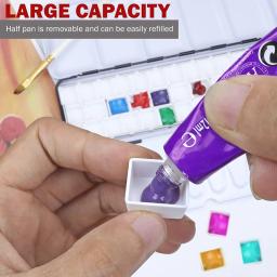 Médio Vazio Paleta Aquarela com Meia Panelas, Mistura De Metal Caixa De Lata Para Óleo Acrílico, DIY Viagem Arte Suprimentos, 37PCs - Image 5