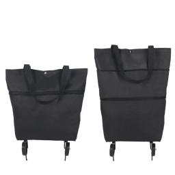 Pequeno carrinho de tração portátil compras organizador de alimentos trolley saco sobre rodas sacos de compras dobrável comprar saco de legumes tug pacote - Image 5