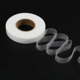 50m dupla face pa interlining tecido adesivo preto branco roupas vestuário ferro na bainha fita entrelaçamento web para costura diy - Image 5
