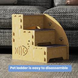 Desmontáveis pequenas escadas de estimação para cães e gatos, escada de três passos, fácil de instalar, fácil de instalar, ideal Pet Supplies - Image 6