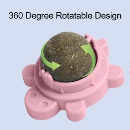Catnip bola brinquedo de mordida de gato comestível brinquedo com capa para animais de estimação fornecimento de brinquedo de gato interno rotatable mastigar brinquedo lambendo para pés de mesa de gatinho - Image 4