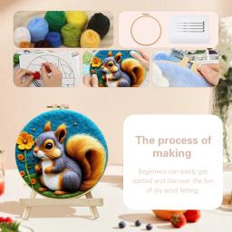 Kits De Pintura De Lã PhotoCustom Frame, Bordados DIY, Pintura De Agulha Artesanal, Coruja Animal Felting Decoração, 20x20cm, Novo - Image 4