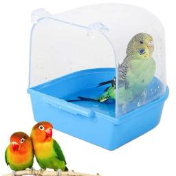 Banheira transparente para pássaros pequenos, fácil de limpar, gaiola coberta para animais de estimação, papagaio, canário, periquitos - Image 2