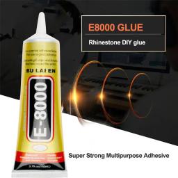 Super Forte Multipurpose Cola Líquida, Adesivo para Artesanato Jóias, Cristal Rhinestone, Fix DIY, Vidro Tela Do Telefone, Unha Gel, E8000, 50ml - Image 4