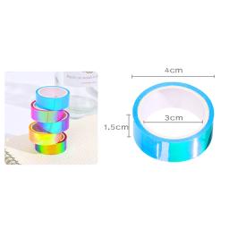 Arco-íris holográfico colorido fita de máscara laser glitter washi fita adesiva decorativa masking scrapbooking álbum papelaria fita - Image 6