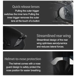 Uchoose DOT Aprovado Capacetes Crash Moto Equipamento de Proteção Homens Mulheres Flip Up Capacete Motocicleta Viseira Soleira Dupla - Image 6