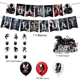 Herói veneno tema festa de aniversário decoração banner balão pano de fundo bolo topper suprimentos chá de bebê - Image 6