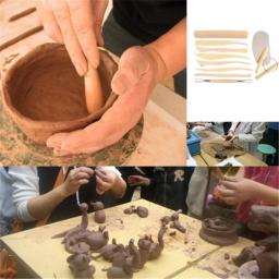 10 pçs profissional de madeira cerâmica argila escultura cerâmica trabalho mão artes artesanato ferramentas - Image 5