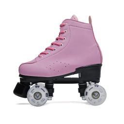 Patins de quatro rodas para crianças e adultos, fileira dupla, patins inline para homens e mulheres, patins piscantes - Image 2
